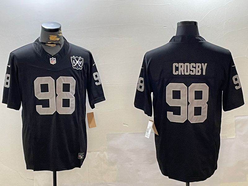 Men Oakland Raiders #98 Crosby Black Three generation 2024 Nike Limited NFL Jersey style 3->oakland raiders->NFL Jersey